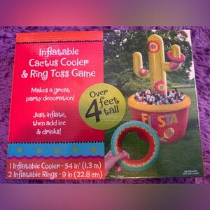 Fiesta Inflatable Cactus Cooler & Ring Toss Game